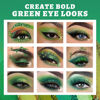 Picture of UCANBE Green Eyeshadow Makeup Palette, 15 Colors Bright Dark Green Shimmer Matte Metallic Glitter Eye Shadow, Forest Emerald Lime Pallet Kit for Cosplay Parties Christmas Halloween SFX