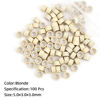 Picture of Vlasy 100Pcs 5mm Silicone Lined Micro Ring Beads for Hair Extensions 5Colors Apply (100Pcs Blonde)