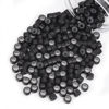 Picture of Vlasy 200Pcs 5mm Silicone Lined Micro Ring Beads for Hair Extensions 5Colors Apply (200Pcs Dark Brown)