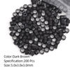 Picture of Vlasy 200Pcs 5mm Silicone Lined Micro Ring Beads for Hair Extensions 5Colors Apply (200Pcs Dark Brown)