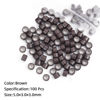 Picture of Vlasy 100Pcs 5mm Silicone Lined Micro Ring Beads for Hair Extensions 5Colors Apply (100Pcs Brown)