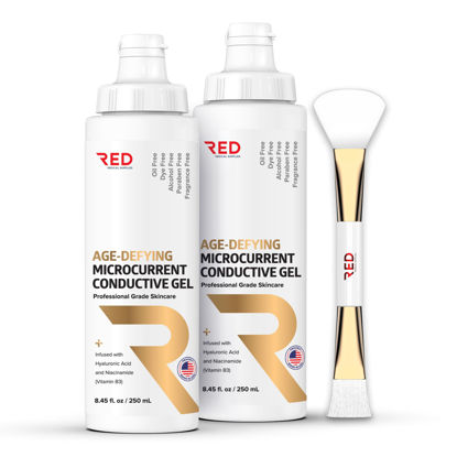 Picture of Microcurrent Conductive Gel, 8.45 fl oz - Long-Lasting, Non-Greasy, Hypoallergenic - Supercharge Your Facial Device - 2 Bottles, 8.45 fl oz / 250mL