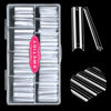 Picture of No C Curve Square Flat Nail Tips,SWETIDY 500Pcs XXL Extra Long Acrylic Clear Straight Tapered,Half Cover French Fake Nails for Nail Salon and DIY Nail Art 10 Sizes