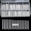 Picture of No C Curve Square Flat Nail Tips,SWETIDY 500Pcs XXL Extra Long Acrylic Clear Straight Tapered,Half Cover French Fake Nails for Nail Salon and DIY Nail Art 10 Sizes