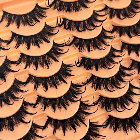Picture of Wispy Lashes Cat Eye Yasnai False Eyelashes Volume Lashes Fake Lashes Natural Eyelashes 14 Pairs Pack