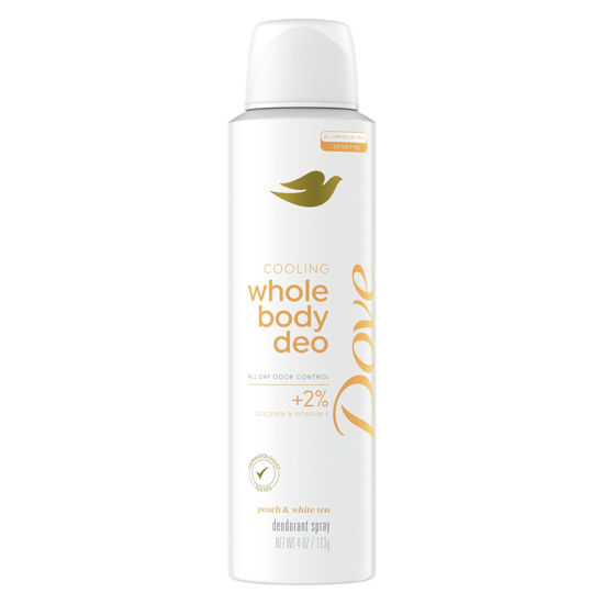 Picture of Dove Whole Body Deodorant Cooling Spray Peach & White Tea Aluminum Free 4oz