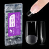 Picture of Gelike EC Soft Gel Full Cover Nail Tips Kit for Soak Off Nail Extensions, 552 Pcs Clear Medium Square Gelly Tips Pre-buff PMMA False Press on Nail Tips, 12 Sizes