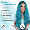 Picture of NAYOO Long Ombre Bluish Green Wavy Wig for Women 26 Inch Middle Part Curly Wavy Wig Natural Looking Synthetic Heat Resistant Fiber Wig for Daily Party Use (Ombre Bluish Green)