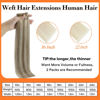 Picture of Full Shine Sew In Hair Extensions Real Human Hair Color Ash Blonde Mix Platinum Blonde Human Hair Bundles Weft Hair Extensions Human Hair Sew In Extensions Remy Straight Hair Weft 16 Inch 105G