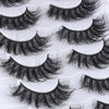 Picture of Mebver False Eyelashes Cat Eye Faux Mink Lashes Natural Look Fluffy Wispy Lashes That Look Like Extensions Pestañas Postizas D Curl Lash Strips Short Fox, 7 Pairs Pack