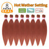 Picture of Ginger Braiding Hair Pre Stretched 16 Inch 8 Packs Braiding Hair Extensions for Crochet Box Braids Twists Locs Hair Itch Free Soft Yaki Texture Hot Water Setting (16inch,#350)