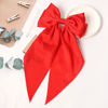 Picture of Furling Pompoms Hair Bows Clips for Women Large Bow Clips for Girls Satin Long Tails with Alligator Clips Big Hair Bow Hair Accessories (Red White)