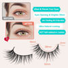 Picture of Natural Cat Eyelashes False Lashes Wispy 14mm False Eyelashes Natural Look 0.1MM Thin Band Strip Lashes Pack C Curl Fake Eyelashes Wispy Cat Eye Lashes 3D Volume Siligli Lashes 7 Pair