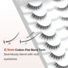 Picture of Natural Cat Eyelashes False Lashes Wispy 14mm False Eyelashes Natural Look 0.1MM Thin Band Strip Lashes Pack C Curl Fake Eyelashes Wispy Cat Eye Lashes 3D Volume Siligli Lashes 7 Pair