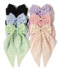 Picture of Furling Pompoms Hair Clip - Hair Bow Clip for Women, 6 Pieces, Large Hair Bows with Long Tail Tulle Striped and Ribbon Bows, Suitable for Many Occasions