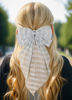 Picture of Furling Pompoms Hair Clip - Hair Bow Clip for Women, 6 Pieces, Large Hair Bows with Long Tail Tulle Striped and Ribbon Bows, Suitable for Many Occasions