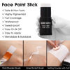 Picture of BOBISUKA White Face Paint Stick + Setting Powder+ 2 Paintbrushes Set, Clown Makeup Body Paint Eye Black Sticks for Sports, White Painting Kit for Halloween Skeleton Skull Special Effects SFX