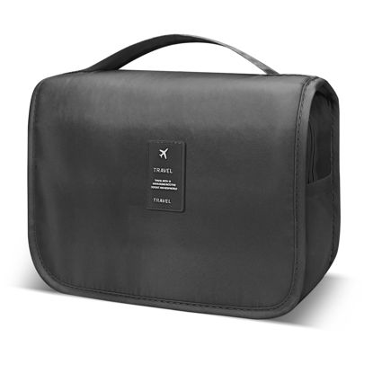 Picture of Lcsmaokin Large Capacity Toiletry Bag Travel Bag with Hanging Hook for Men and Women Waterproof Travel Cosmetic Bag Bathroom Storage Bag for Brushes Set,Mens Bathroom Bag Accessories-Black