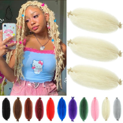 Picture of Springy Afro Twist Hair 24 Inch 3 Packs Pre Fluffed Marley Twist Braiding Hair for Black Women (24 inch, 613)
