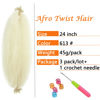 Picture of Springy Afro Twist Hair 24 Inch 3 Packs Pre Fluffed Marley Twist Braiding Hair for Black Women (24 inch, 613)