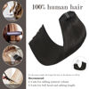 Picture of Honsoo Clip in Hair Extensions Real Human Hair Dark Brown 22in 7pcs No Shedding No Tangling Long Soft Remy Human Hair Extensions For Thin Hair