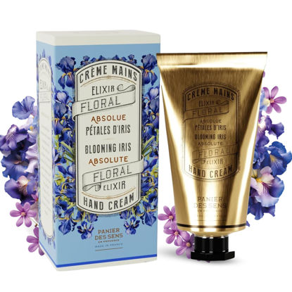 Picture of Panier des Sens - Hand Cream for Dry Cracked Hands - Blooming Iris Hand Lotion with Shea Butter & Olive Oil - Vitamin E Skin Moisturizer with 97% Natural Ingredients - Made in France, 2.5 fl oz