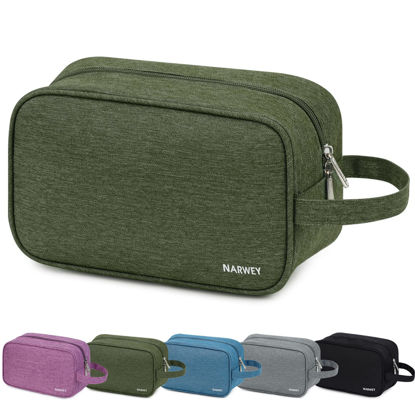Picture of Narwey Travel Toiletry Bag for Men and Women Traveling Dopp Kit Shaving Bag for Toiletries Accessories (Army Green)