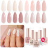 Picture of AZUREBEAUTY Nail Polish Set, 4 Colors Nude SKin Glitter Pearl All Season Vegan Quick Dry Natural Fingernail Lacquer Strengthening Treatment Kit 10ML with Top Coat DIY Salon at Home