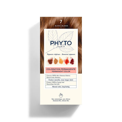 Picture of PHYTO Phytocolor Permanent Hair Color, 7 Blonde, with Botanical Pigments, 100% Grey Hair Coverage, Ammonia-free, PPD-free, Resorcin-free, 0.42 oz.