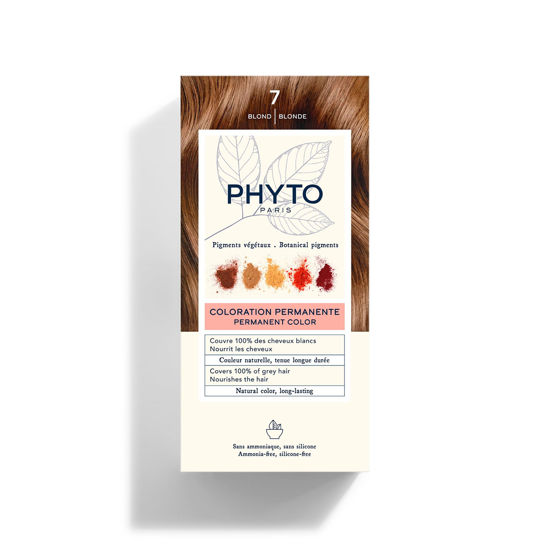 Picture of PHYTO Phytocolor Permanent Hair Color, 7 Blonde, with Botanical Pigments, 100% Grey Hair Coverage, Ammonia-free, PPD-free, Resorcin-free, 0.42 oz.