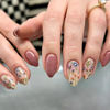 Picture of 6 Packs (144 Pcs) Press on Nails Almond, Flower Press on Nails Short, Leaf Press on Nails Medium, Almond False Nails with Nail Glue on Nails, Fake Nails for Women, Stick on Nails Kit 12 Sizes-6 Styles