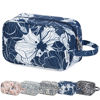 Picture of Narwey Travel Toiletry Bag for Women Traveling Dopp Kit Makeup Bag Organizer for Toiletries Accessories Cosmetics (Blue Lotus)
