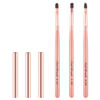 Picture of INENK Pink Nail Art Clean Up Brushes for Cleaning Polish Mistakes on the Cuticles, Acetone Resistant Nail Brush, Fingernail Cleaning Brushes for Nail Art and Designs (Round&flat&Bevel)
