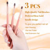 Picture of INENK Pink Nail Art Clean Up Brushes for Cleaning Polish Mistakes on the Cuticles, Acetone Resistant Nail Brush, Fingernail Cleaning Brushes for Nail Art and Designs (Round&flat&Bevel)