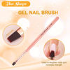 Picture of INENK Pink Nail Art Clean Up Brushes for Cleaning Polish Mistakes on the Cuticles, Acetone Resistant Nail Brush, Fingernail Cleaning Brushes for Nail Art and Designs (Round&flat&Bevel)