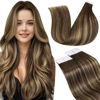Picture of LaaVoo Human Hair Tape in Extensions Balayage Tape in Hair Extensions Human Hair Ombre Brown to Caramel Blonde with Brown Hair Extensions Tape in Real Human Hair Invisible 18 Inch 20pcs 50g