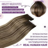 Picture of LaaVoo Human Hair Tape in Extensions Balayage Tape in Hair Extensions Human Hair Ombre Brown to Caramel Blonde with Brown Hair Extensions Tape in Real Human Hair Invisible 18 Inch 20pcs 50g