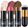 Picture of 3Pcs Cream Contour Stick Makeup Kit, Shades with Highlighter Stick,Blush Stick and Bronzer Stick for Sculpt the Cheeks, Long Lasting, Waterproof, Dewy & Matte Finish, LIGHT MEDIUM (#02,05,06)