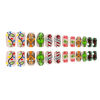 Picture of Christmas Fake Nails Medium Square Press on Nails Winter Xmas Acrylic Nails Full Cover False Nails with Green Monster Designs Cute Stick on Nails Gloss Artificial Nails Nail Decorations for Women