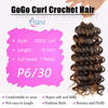 Picture of 7 Packs GoGo Curl Crochet Hair 10 Inch Short Curly Crochet Hair for Women Water Wave Beach Curl Deep Twist Crochet Braids Synthetic Braiding Hair Extensions (10 Inch, P6/30)