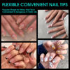 Picture of Short Coffin Soft Gel Nail Tips, BORNBYME 240 PCS Pre Buff Full Cover Shaped Nail Extenison Tips Half Matte Gel X Nail Tips Acrylic False Nail Tips