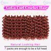 Picture of 7 Packs Auburn GoGo Curl Crochet Hair 10 Inch Copper Red Short Curly Crochet Hair for Women Water Wave Beach Curl Deep Twist Crochet Braids Synthetic Braiding Hair Extensions (10 Inch, Reddish Brown)
