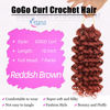 Picture of 7 Packs Auburn GoGo Curl Crochet Hair 10 Inch Copper Red Short Curly Crochet Hair for Women Water Wave Beach Curl Deep Twist Crochet Braids Synthetic Braiding Hair Extensions (10 Inch, Reddish Brown)