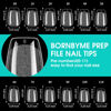 Picture of BORNBYME Short Coffin Soft Gel Nail Tips,120PCS Pre Buff Full Cover Shaped Nail Extenison Tips Half Matte Gel X Nail Tips Acrylic False Nail Tips