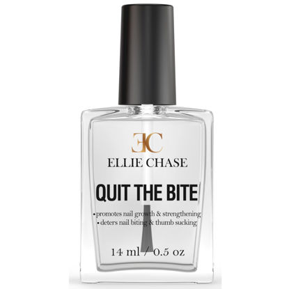 Picture of Ellie Chase Stop Nail Biting Deterrent Treatment Polish Extra Bitter Taste 0.5 Oz | Stop Putting Fingers In Your Mouth | Safe For Adults & Kids | Helps Nail Growth Made in USA | DBP Free, TPHP Free