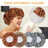Picture of AmazerBath Shower Cap for Women, 4 Pieces Waterproof Shower Caps, Fashionable Reusable Bath Caps, EVA Hair Cap for Double Waterproof Layers Elastic Bathing Hat for Ladies Spa Salon, Medium Size