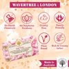 Picture of Wavertree & London Pink Peony Scented Natural Soap (2 Bars), 7oz Moisturizing French Triple Milled Soap Bars enriched with shea butter - Pure Plant Oil Bath & Body Soap for All Skin Types