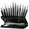 Picture of Antonki 12 Pack Precision Tweezers Set, Point and Slant Metal Tweezer Kits for Craft, Soldering, Jewelry, Ingrown Hair, Eyelash Extension, Eyebrow - with Case