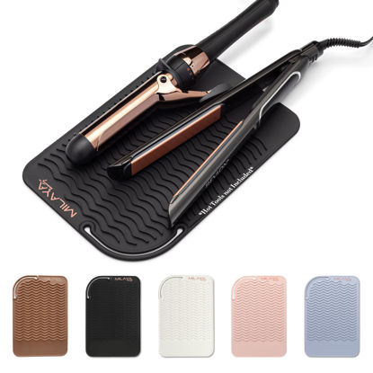 Picture of Heat Resistant Mat - Iron Mat - Curling Iron Holder - Silicone Heat Resistant Mat - Makeup Mat - Hot Tools Mat - Hot Tools Flat Iron Holder