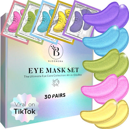 Picture of BLOOMORA Variety Under Eye Patches (30 Pairs) Under Eye Patches for Dark Circles, Under Eye Patches for Puffy Eyes and Dark Circles, Eye Masks Bulk, Eye Care, Puffy Eyes Treatment, Under Eye Mask